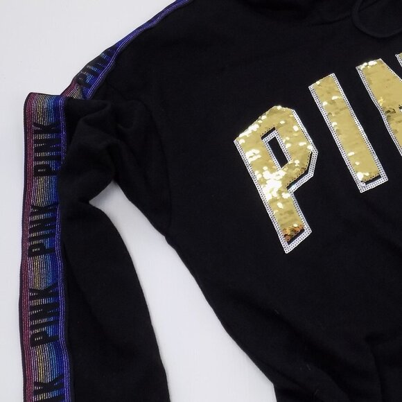 nwt y2k PINKSequin Bling Campus Cowl Neck Sweatshirt Pullover - Picture 9 of 13